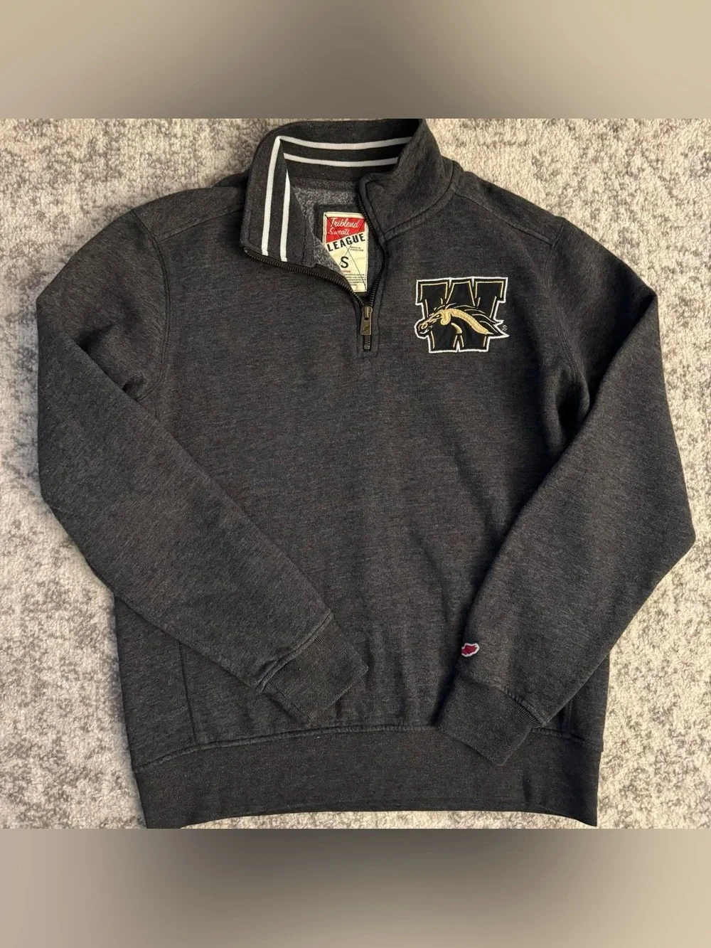 Triblend Sweats League Western Michigan Broncos Quarter Zip Sweater Size Small